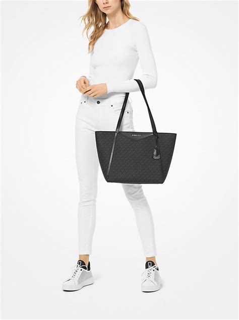 michael kors whitney large logo tote|Michael Kors whitney tote.